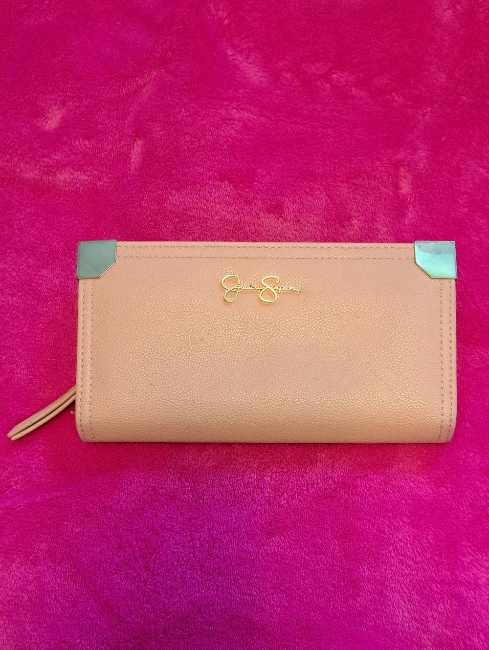 Jessica Simpson Light Pink Wallet with Gold Hardware